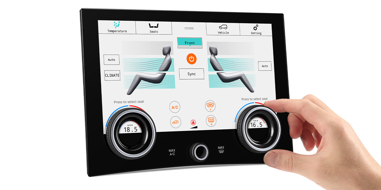 XTRONS AIR405V Wireless CarPlay Android Head Unit Climate Control Panel 10.1in