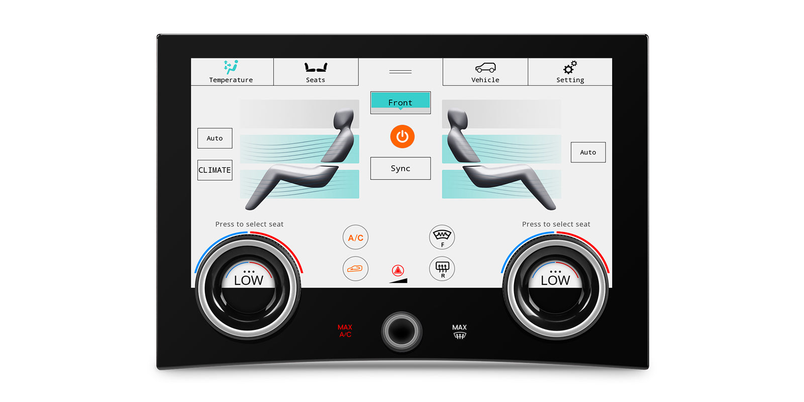 XTRONS AIR405V Wireless CarPlay Android Head Unit Climate Control Panel 10.1in