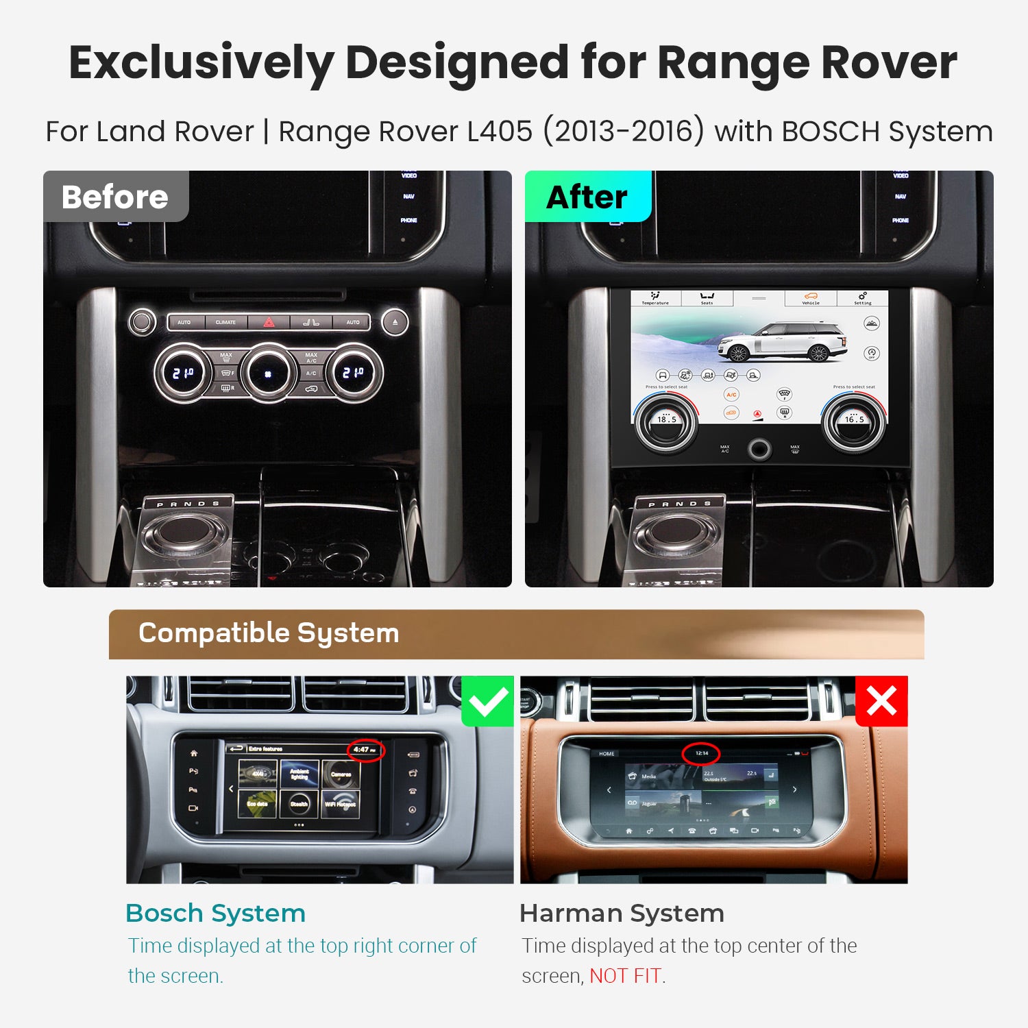XTRONS AIR405V Wireless CarPlay Android Head Unit Climate Control Panel 10.1in