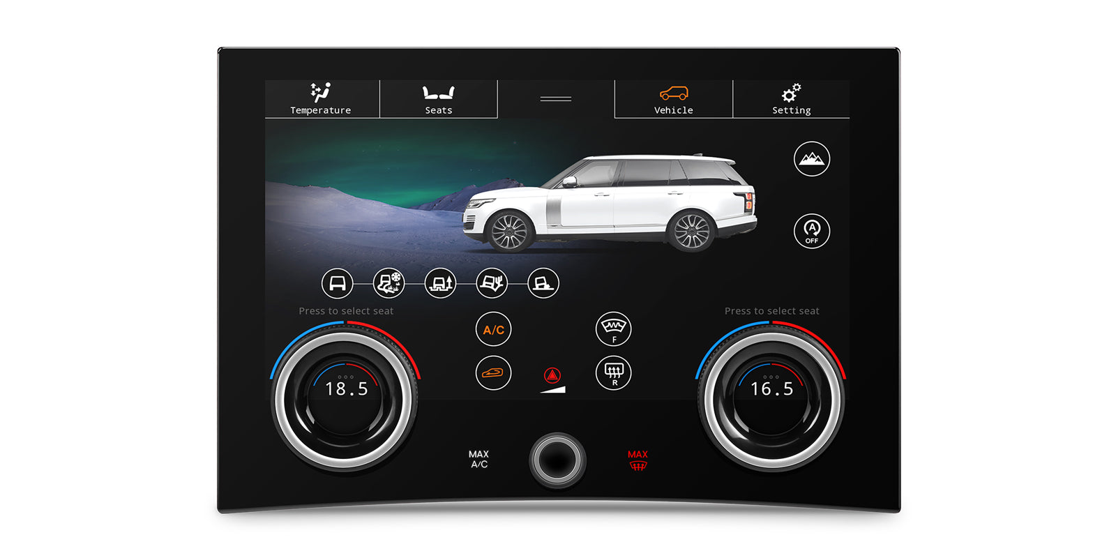 XTRONS AIR405V Wireless CarPlay Android Head Unit Climate Control Panel 10.1in