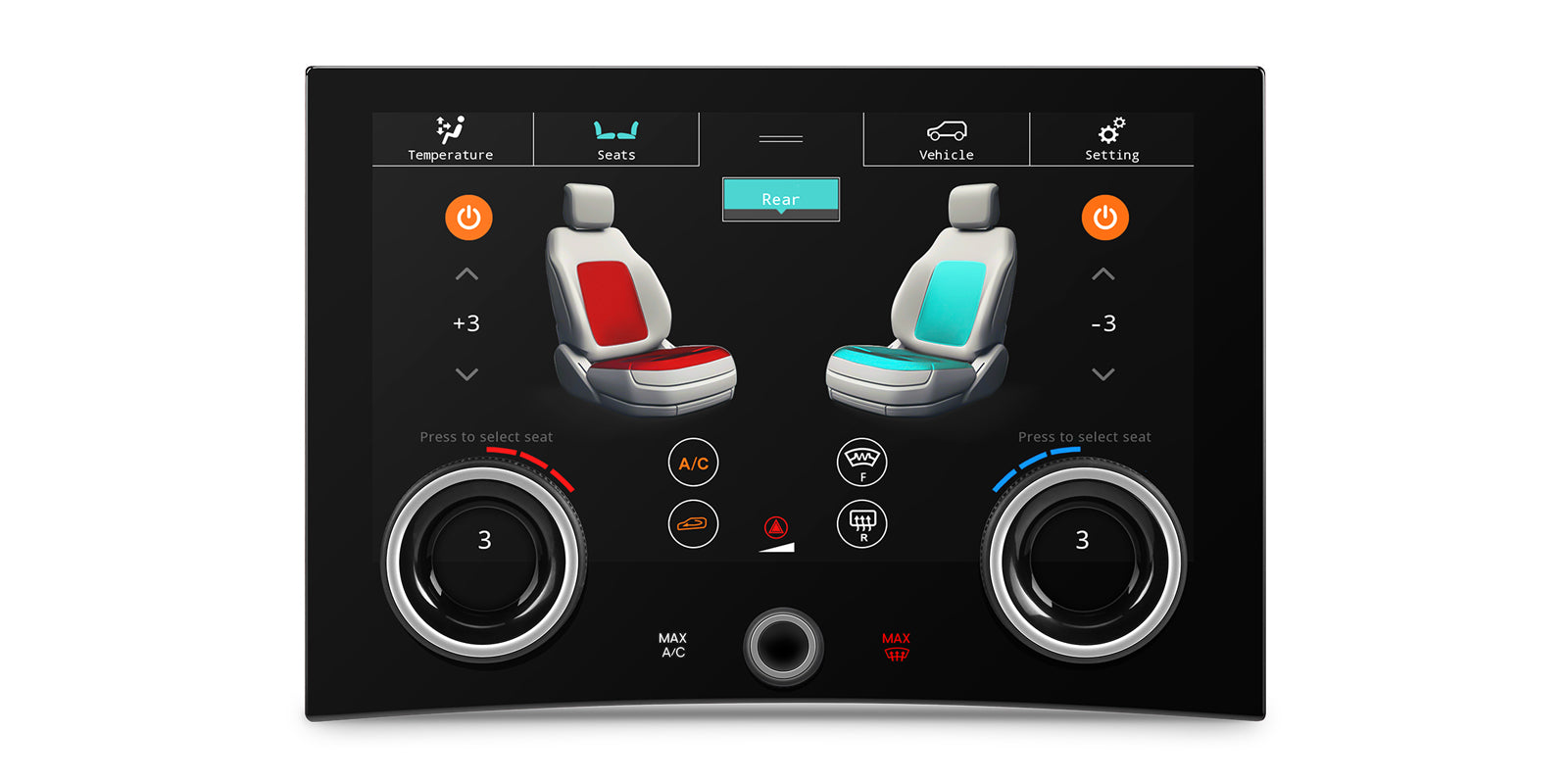 XTRONS AIR405V Wireless CarPlay Android Head Unit Climate Control Panel 10.1in