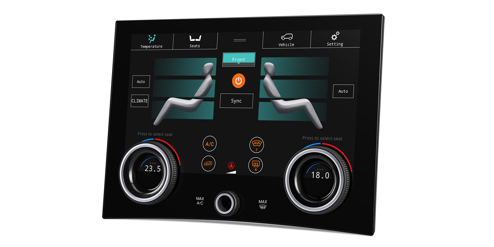 XTRONS AIR405V Wireless CarPlay Android Head Unit Climate Control Panel 10.1in