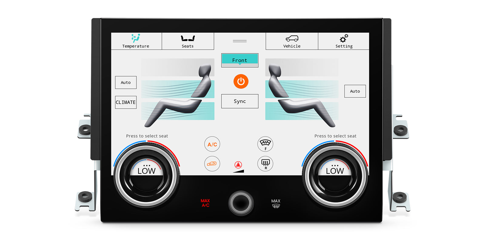 XTRONS AIR494S Wireless CarPlay Climate Control Panel 10.1" IPS for Range Rover Sport L494