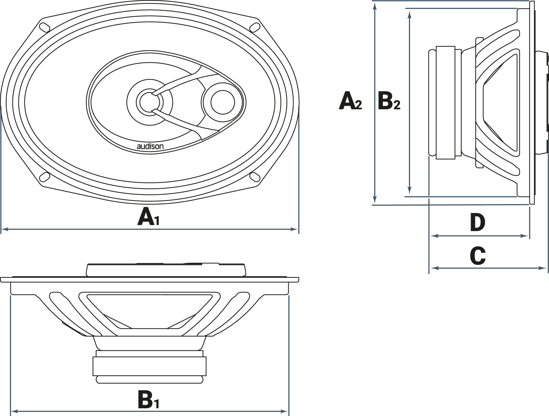 Audison APX 690 6x9 Coaxial Car Speaker 300W 4 Ohm