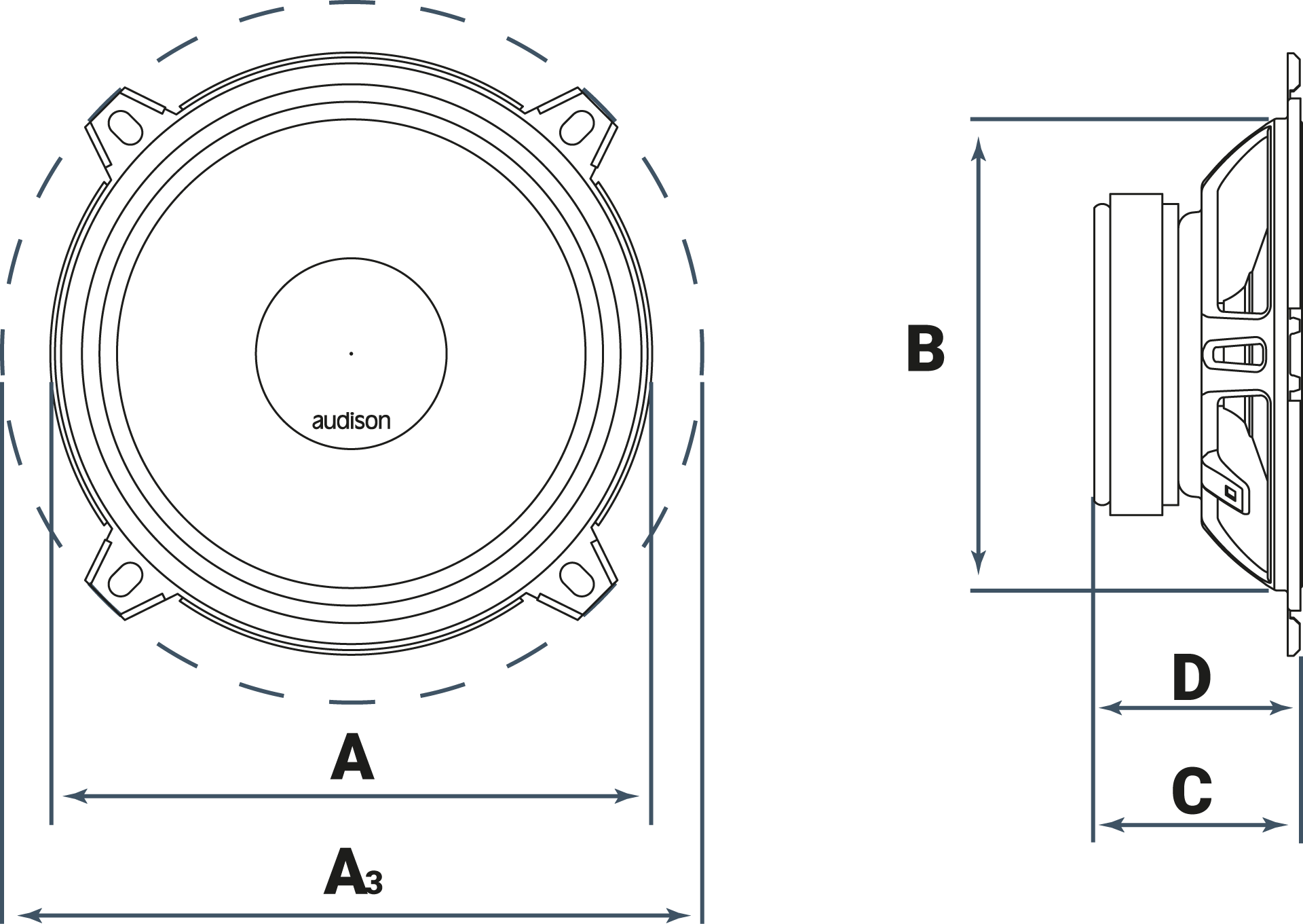 Audison APX 5 Coaxial Car Speaker 130mm 4 Ohm