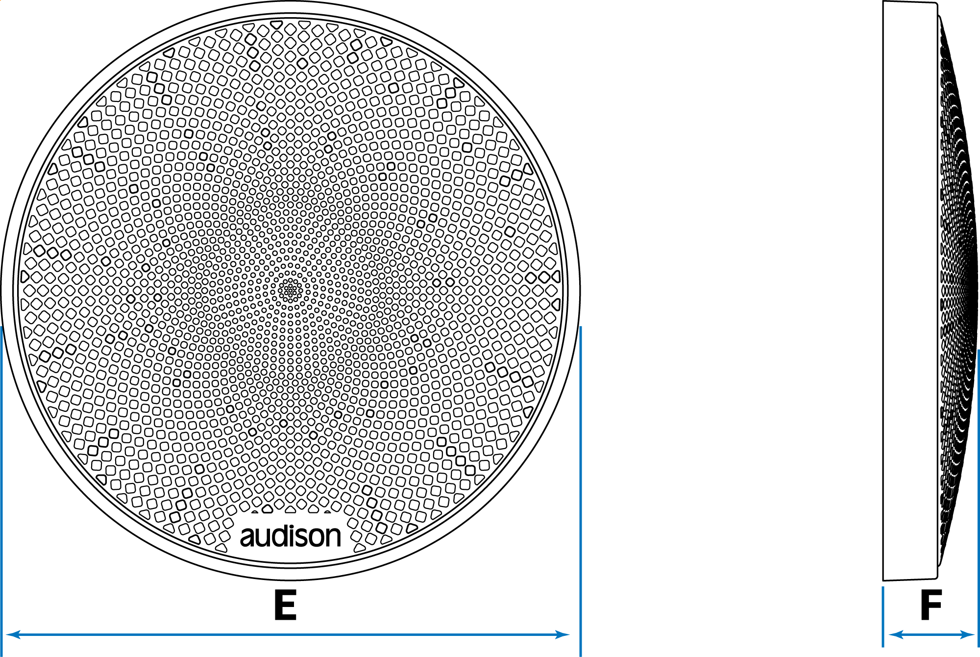 Audison AVG 6.5 B II Mesh Speaker Grille for Voce II Woofer Black