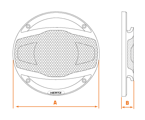 Hertz Cento CG 165 Woofer Grille ABS Metal Finish 165mm