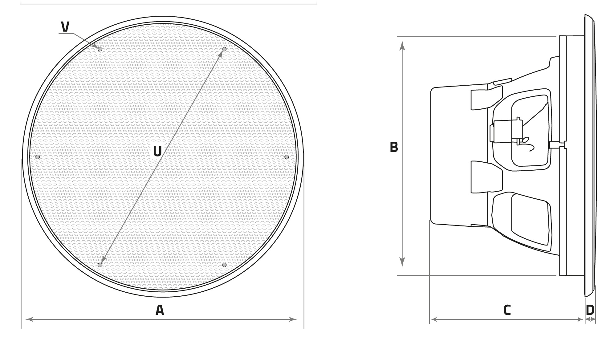 Hertz Portofino 100 S4W Marine Subwoofer Flush-Mount 500W 4 Ohm