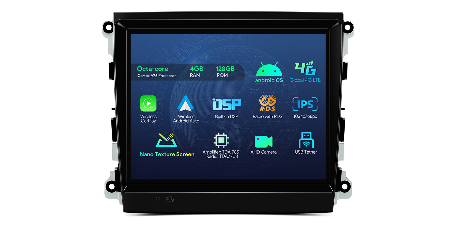 XTRONS IAH84PMPT 8.4" Nano-Texture Wireless CarPlay Head Unit Porsche Panamera