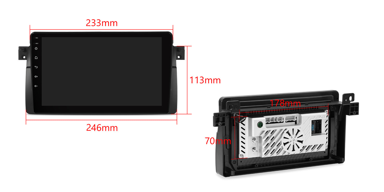 XTRONS IDP9046B 9in Android Head Unit Car Stereo Wireless CarPlay BMW E46