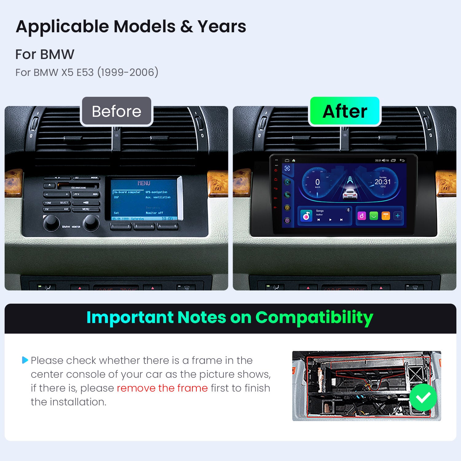 XTRONS BMW X5 E53 9in Android Head Unit Car Stereo 4GB RAM 64GB