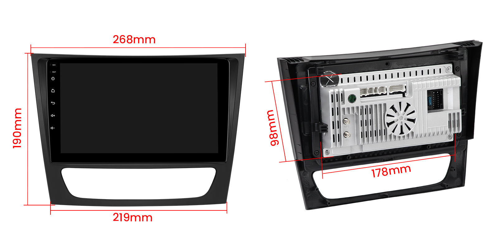 XTRONS IDP90M211 Wireless CarPlay Android Head Unit 9in 4GB 64GB, Mercedes-Benz