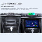 XTRONS IDP90M211 Wireless CarPlay Android Head Unit 9in Mercedes E Class W211