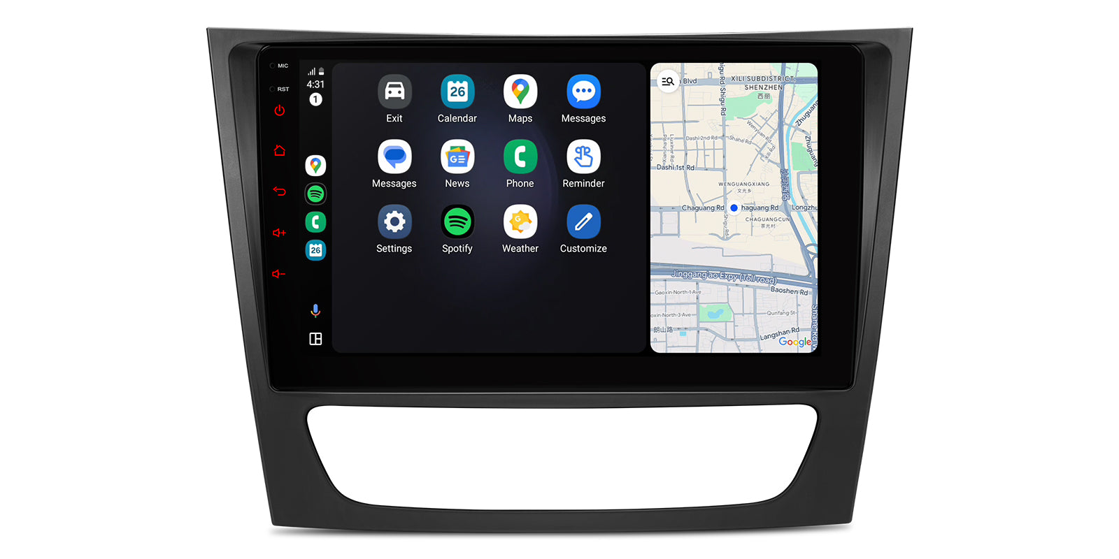 XTRONS IDP90M211 Wireless CarPlay Android Head Unit 9in Mercedes E Class W211