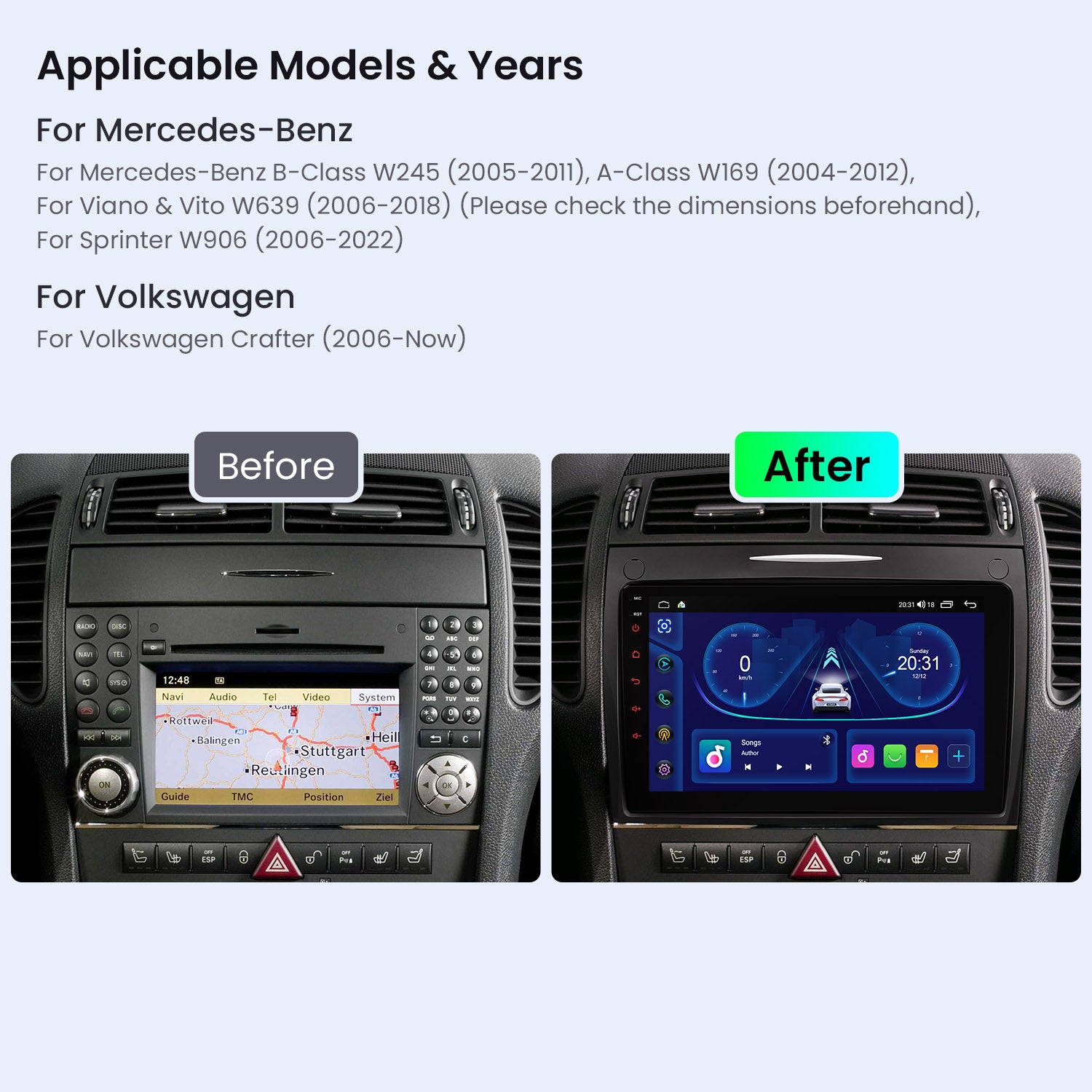 XTRONS IDP90M245 9" Wireless CarPlay Android Auto Head Unit for Mercedes/VW