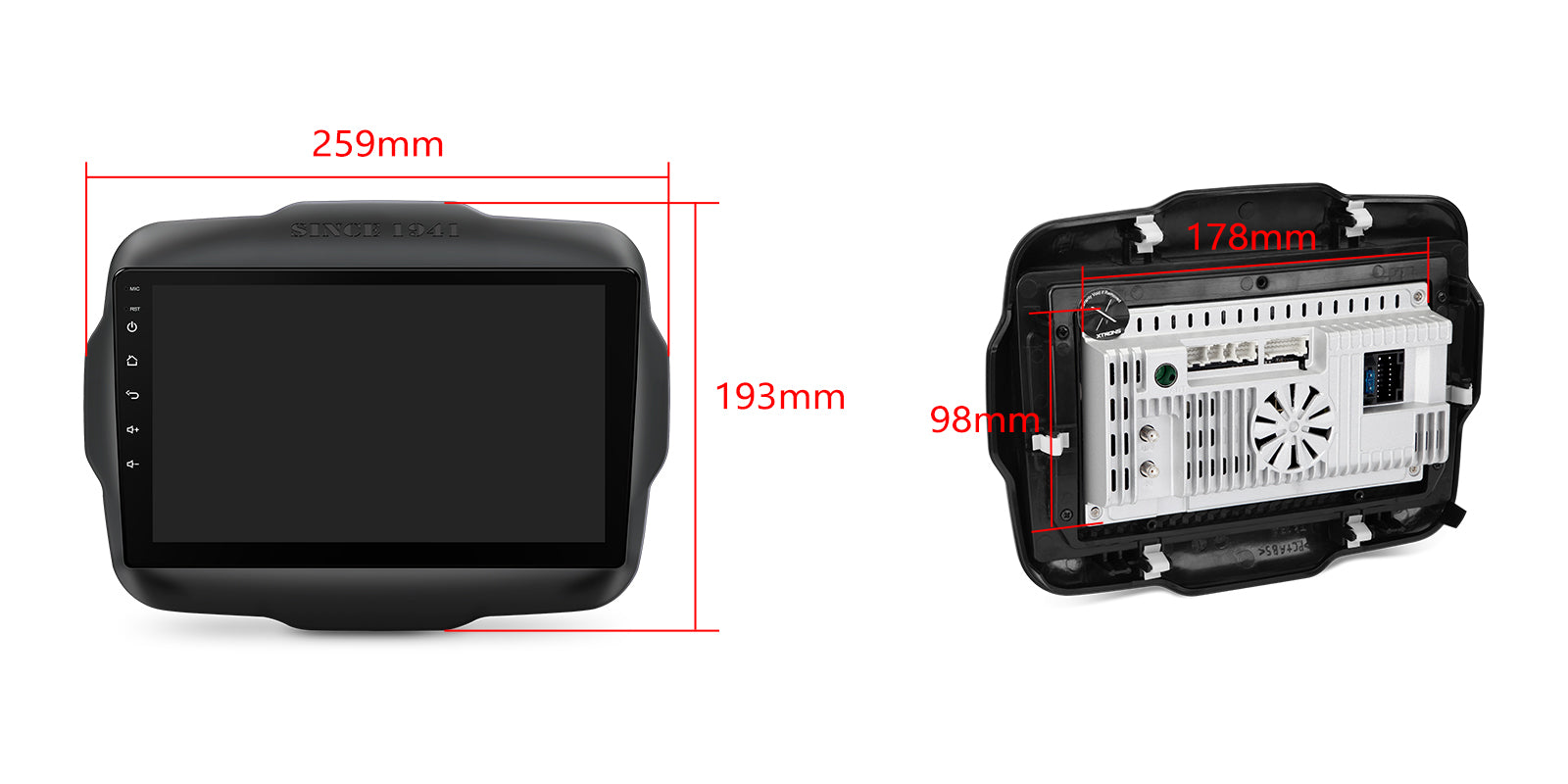 XTRONS IDP90RGJA Wireless CarPlay Android Head Unit for Jeep Renegade 9in