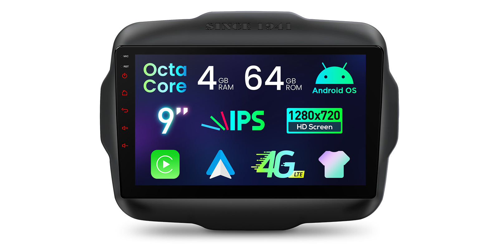 XTRONS IDP90RGJA Wireless CarPlay Android Head Unit for Jeep Renegade 9in