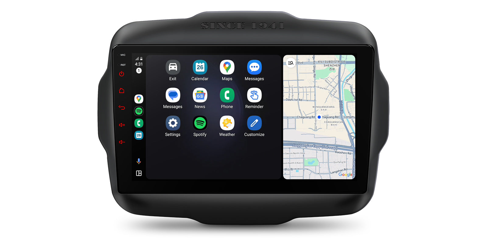 XTRONS IDP90RGJA Wireless CarPlay Android Head Unit for Jeep Renegade 9in