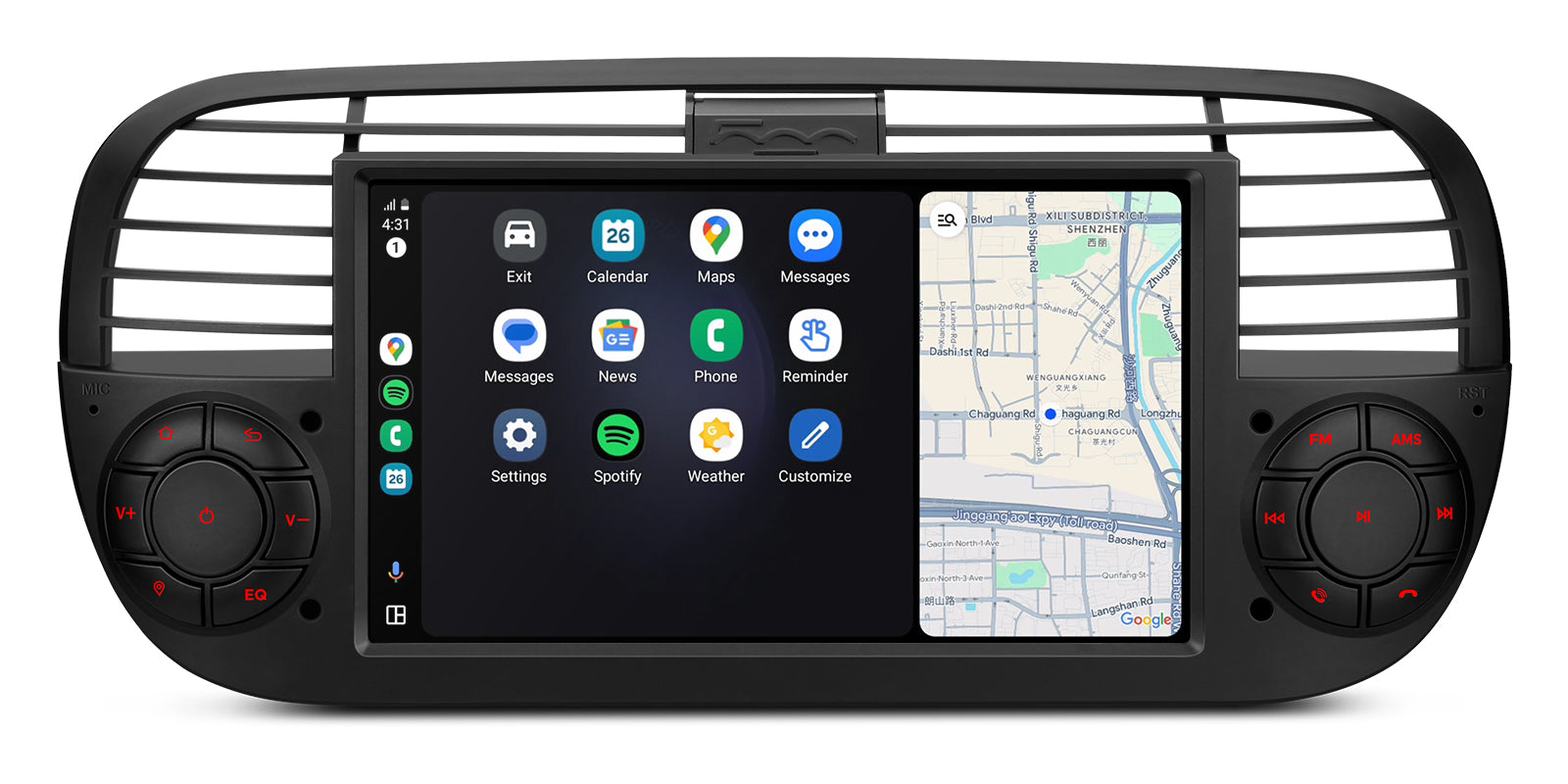 XTRONS IDS7050FLB 7in Wireless CarPlay Android Head Unit Fiat 500