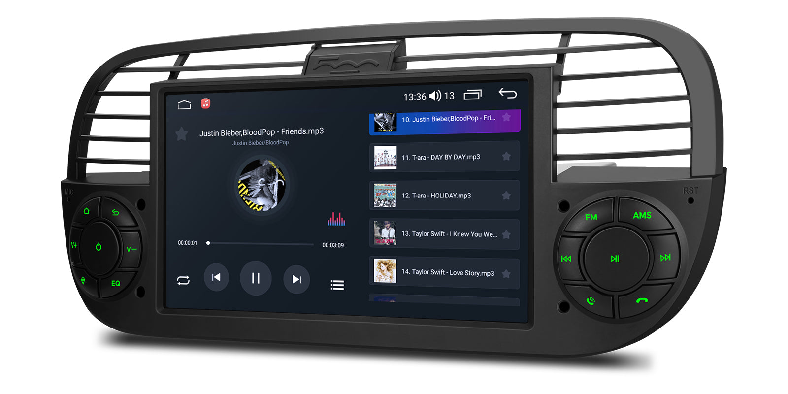 XTRONS IDS7050FLB 7in Wireless CarPlay Android Head Unit Fiat 500