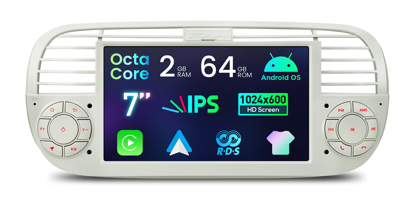 XTRONS IDS7050FLC Fiat Android OS Wireless CarPlay Head Unit 7in 2GB RAM