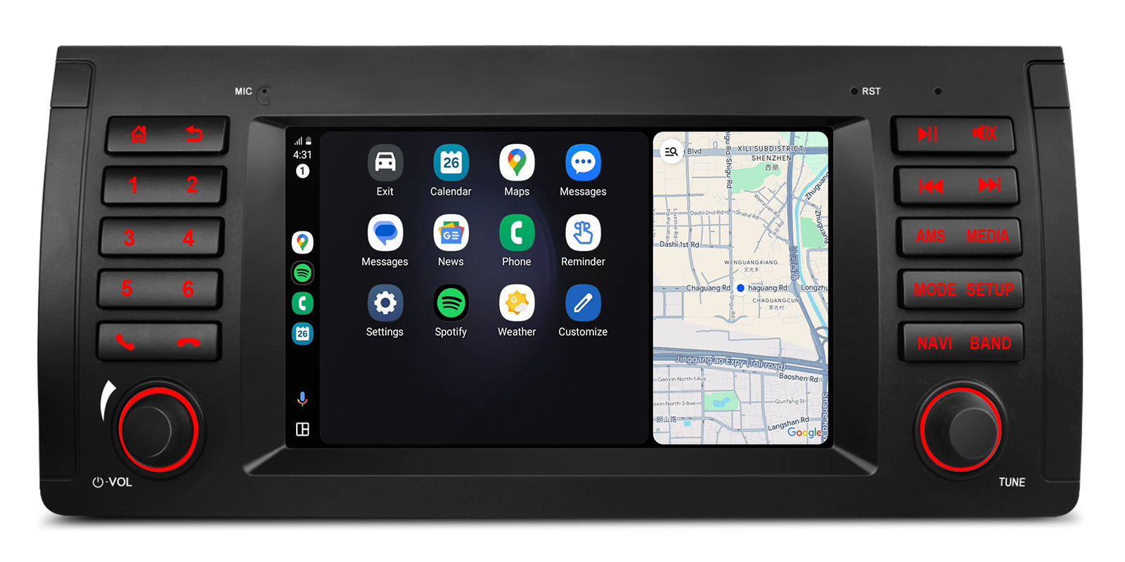 XTRONS IDS7053BL 7in Android Head Unit Wireless CarPlay BMW X5 E53