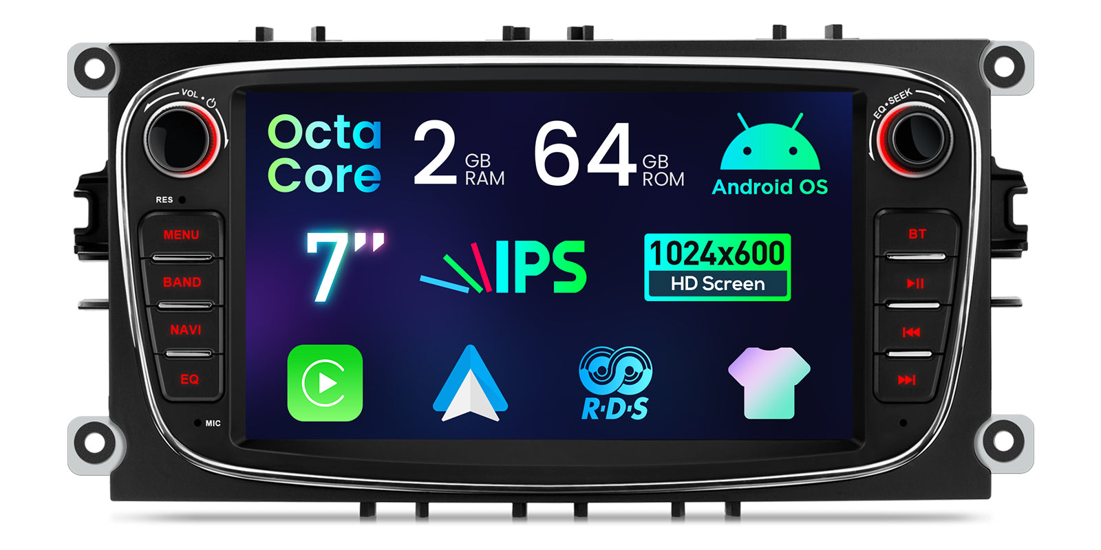 XTRONS IDS70FSFBL Ford 7in Android CarPlay Head Unit Wireless CarPlay