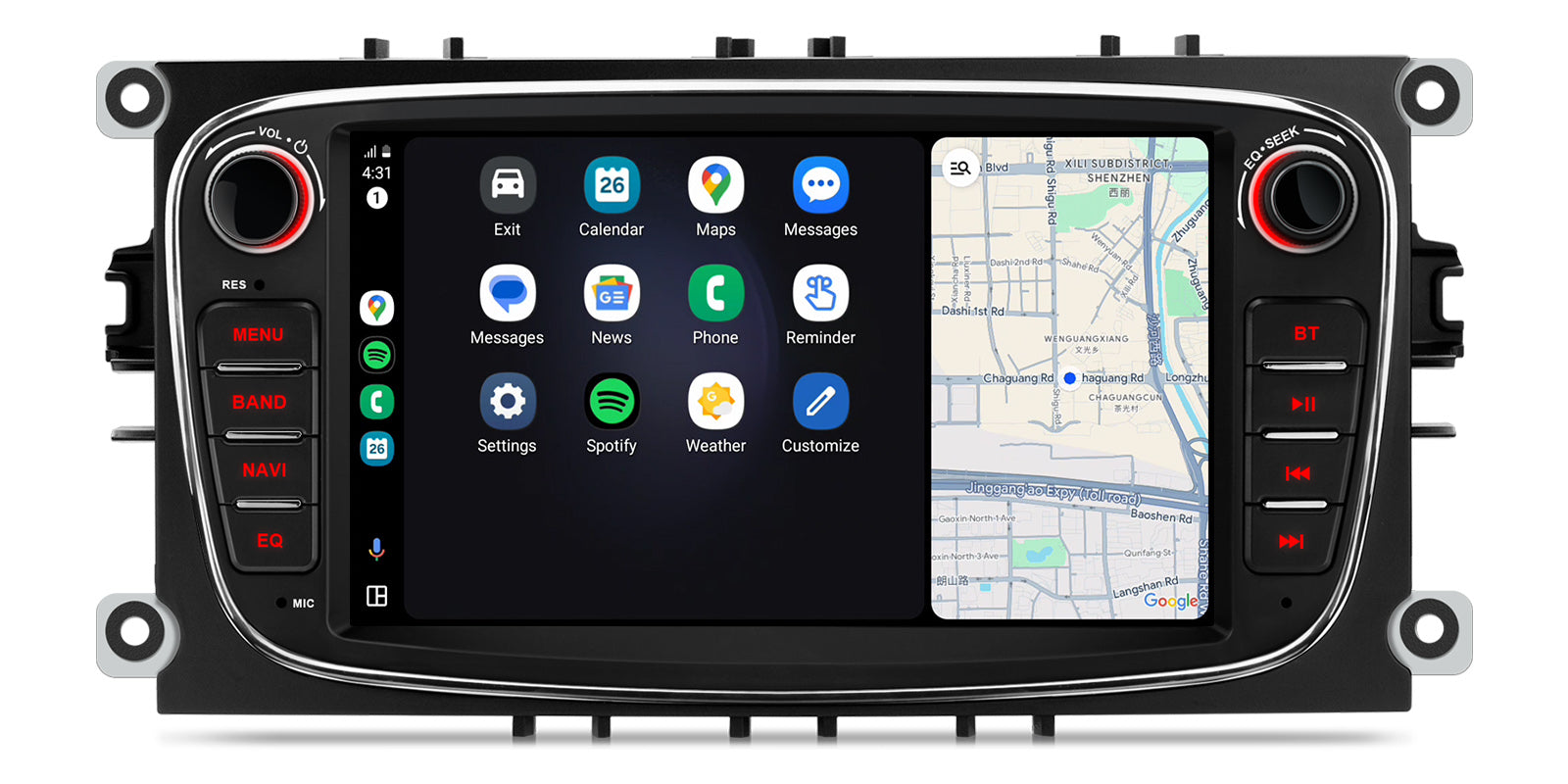 XTRONS IDS70FSFBL Ford 7" Android Head Unit Car Stereo with Wireless CarPlay 64GB IDS70FSFBL