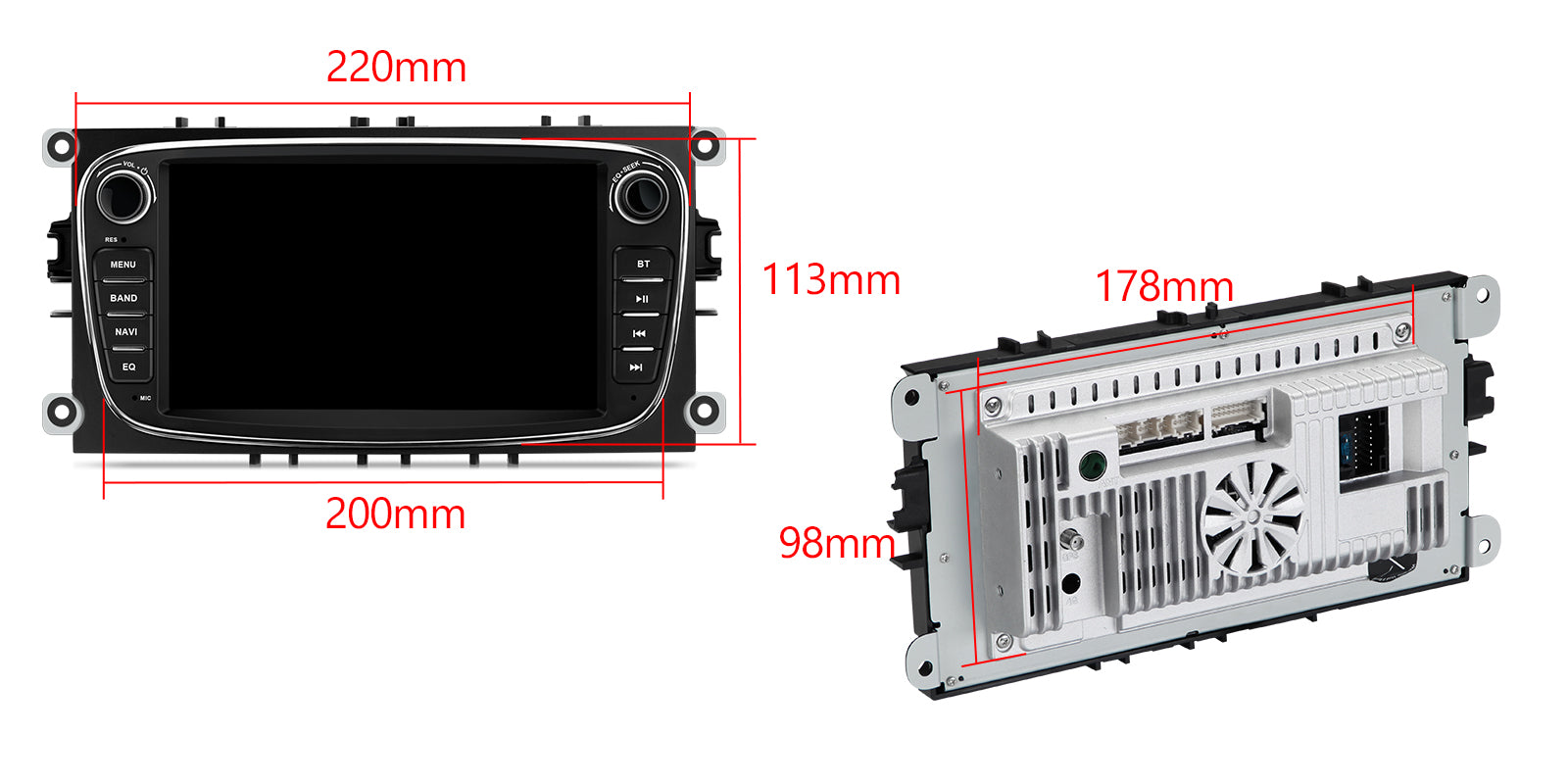 XTRONS IDS70FSFBL Ford 7in Android CarPlay Head Unit Wireless CarPlay