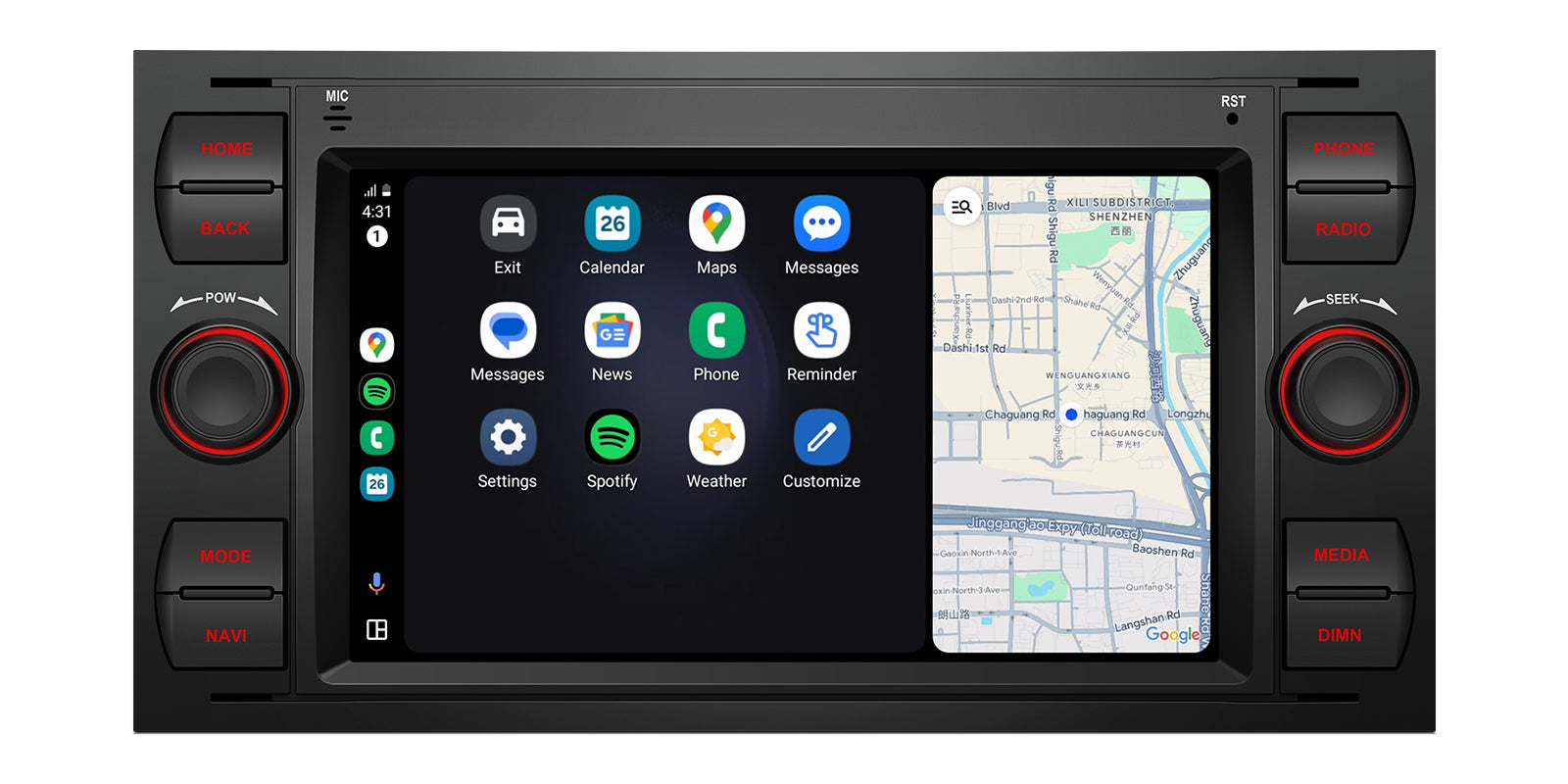 XTRONS IDS70QSFBL Ford 7in Android Head Unit Wireless CarPlay Auto