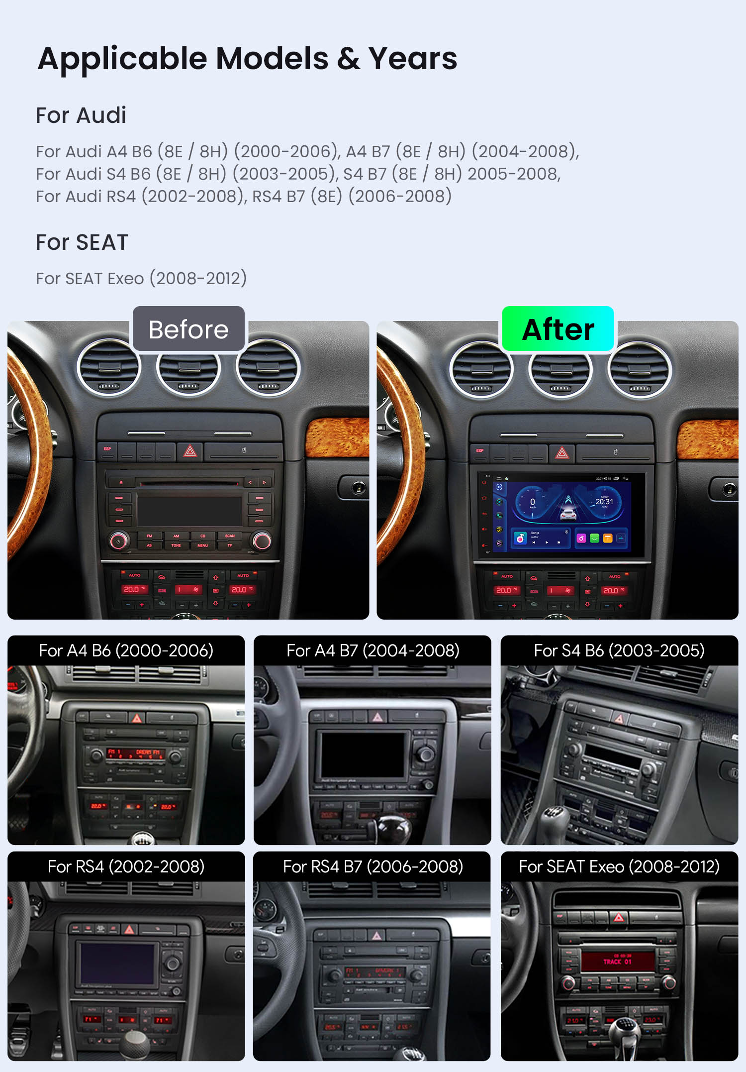 XTRONS IDS80A4AL Android Head Unit Car Stereo 8-Inch Wireless CarPlay