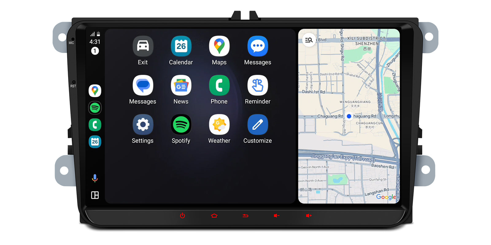 XTRONS IDS90MTVL 9" Android Head Unit Wireless CarPlay VW Seat Skoda