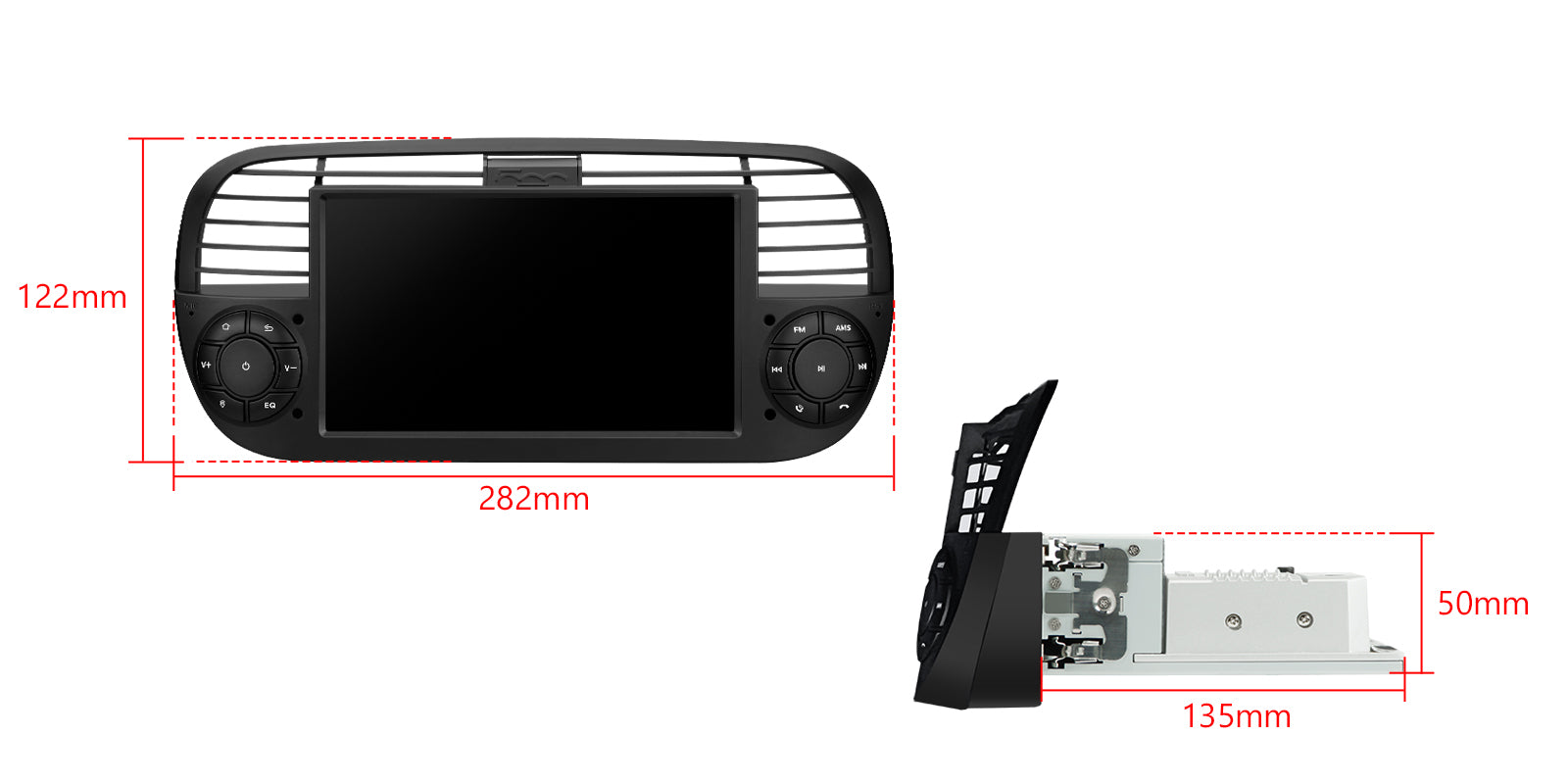 XTRONS IQ Series 7in QLED Android 14 Head Unit for Fiat 500 8GB 256GB