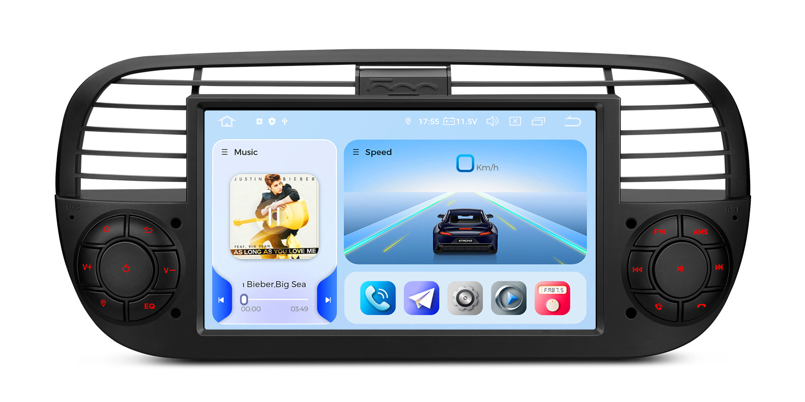 XTRONS IQ Series 7in QLED Android 14 Head Unit for Fiat 500 8GB 256GB