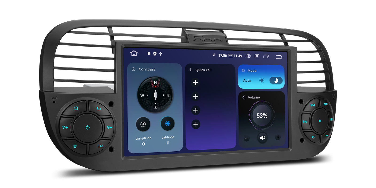XTRONS IQ Series 7in QLED Android 14 Head Unit for Fiat 500 8GB 256GB
