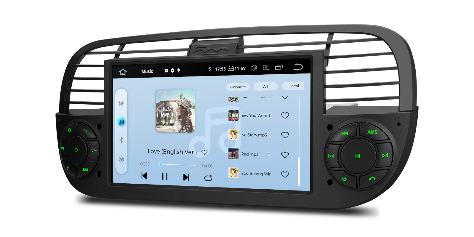 XTRONS IQ Series 7in QLED Android 14 Head Unit for Fiat 500