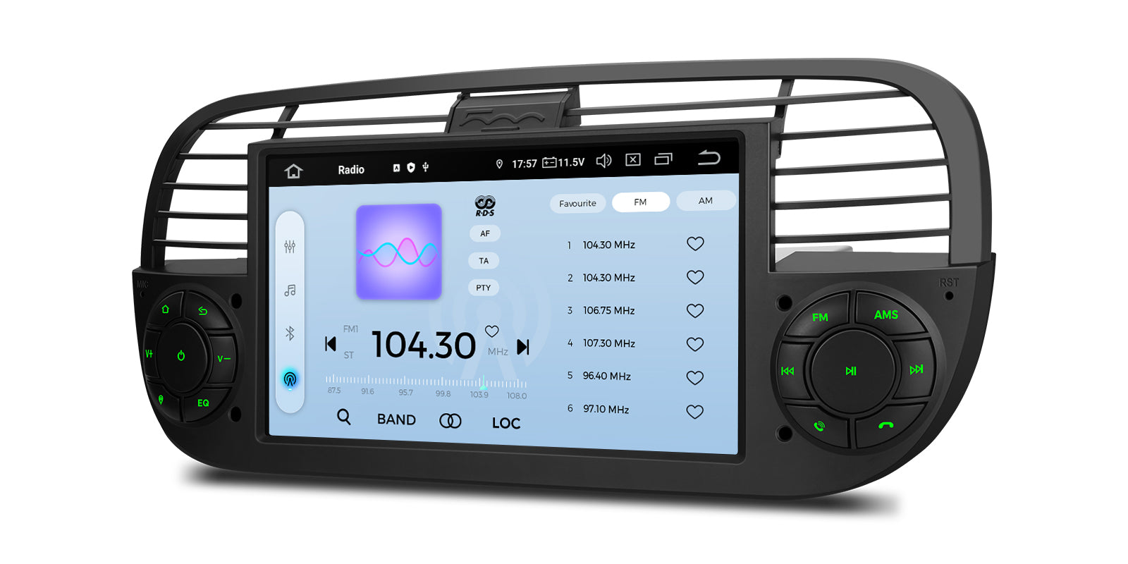 XTRONS IQ Series 7in QLED Android 14 Head Unit for Fiat 500