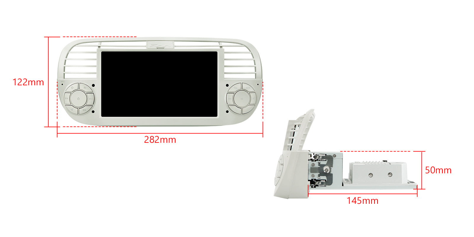 XTRONS IQ7450FLCP Fiat 500 Qualcomm 665 7" Android Car Head Unit