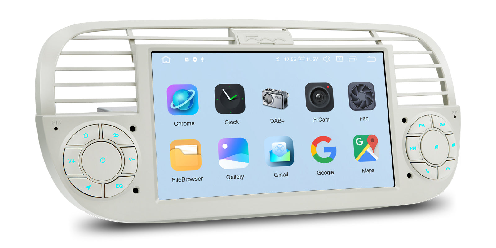 XTRONS IQ7450FLCP Fiat 500 Qualcomm 665 7" Android Car Head Unit