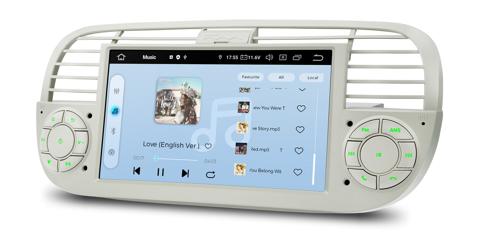 XTRONS IQ7450FLCP Fiat 500 Qualcomm 665 7" Android Car Head Unit