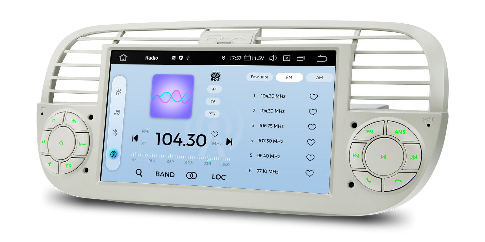 XTRONS IQ7450FLCP Fiat 500 Qualcomm 665 7" Android Car Head Unit