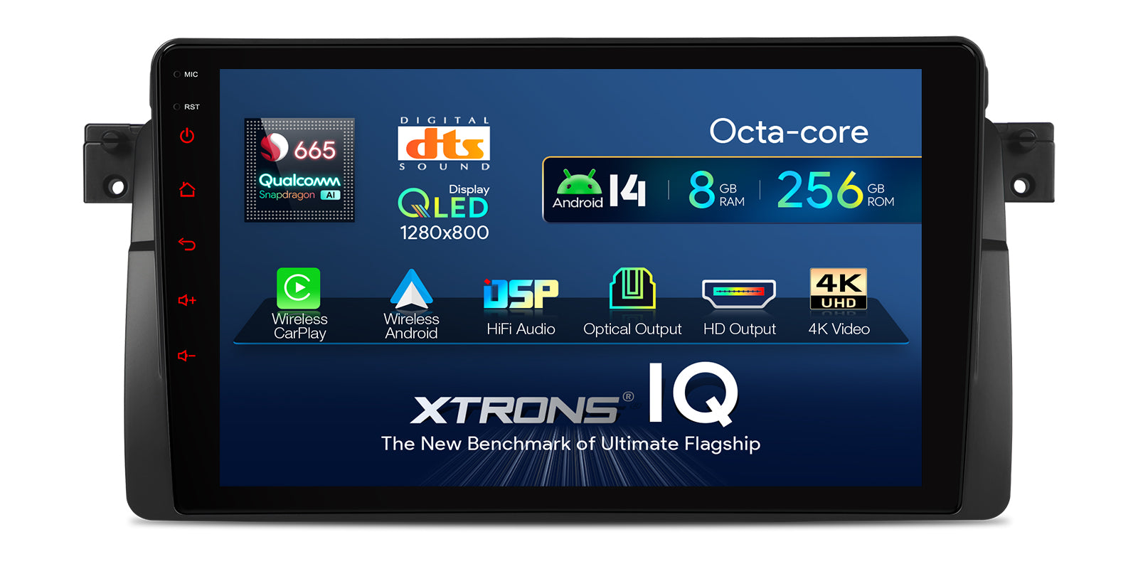 XTRONS IQP9446BP BMW Qualcomm 665 Android 14 Head Unit 9in QLED