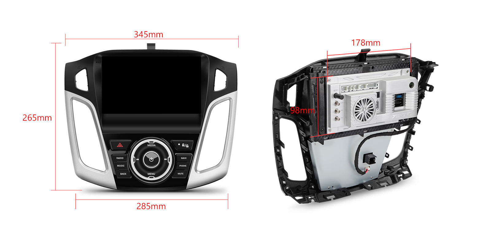 XTRONS IQP94FSFP 9" Android 14 Head Unit Car Stereo for Ford Focus