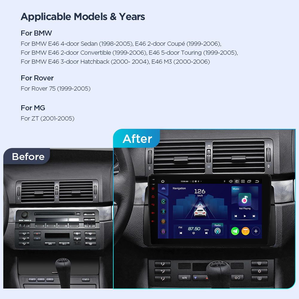 XTRONS IXAP9446BL 9" Android Head Unit Car Stereo Wireless CarPlay