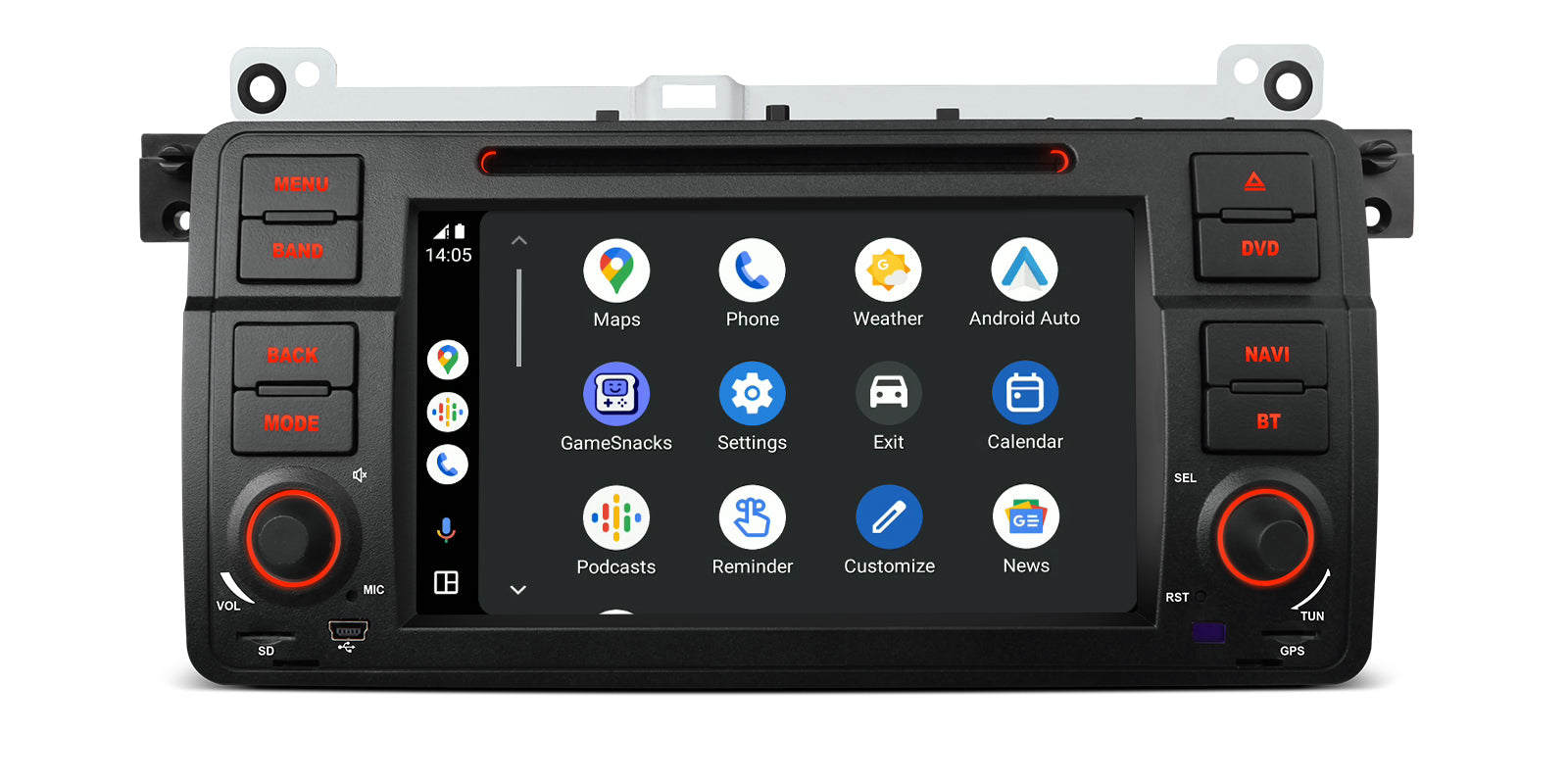 XTRONS PX7446BGS Android 14 7in Octa Core Car Stereo for BMW Rover MG