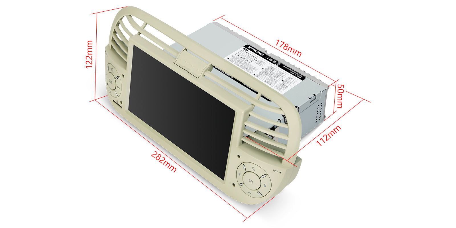 XTRONS PX7450FCLGS 7" Android 14 4G LTE Head Unit for Fiat 500