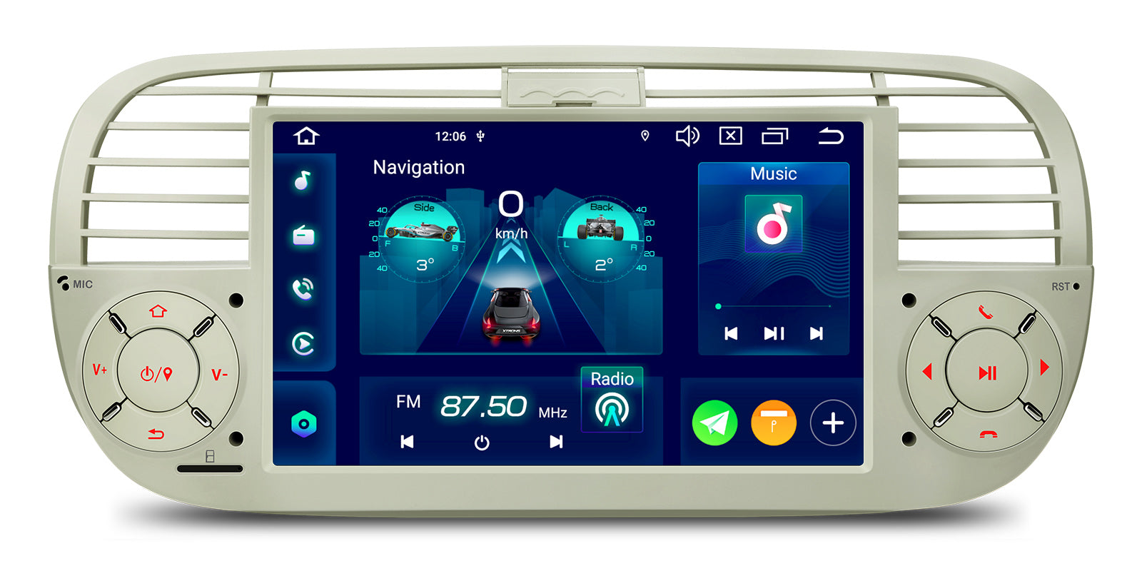 XTRONS PX7450FCLGS 7" Android 14 4G LTE Head Unit for Fiat 500