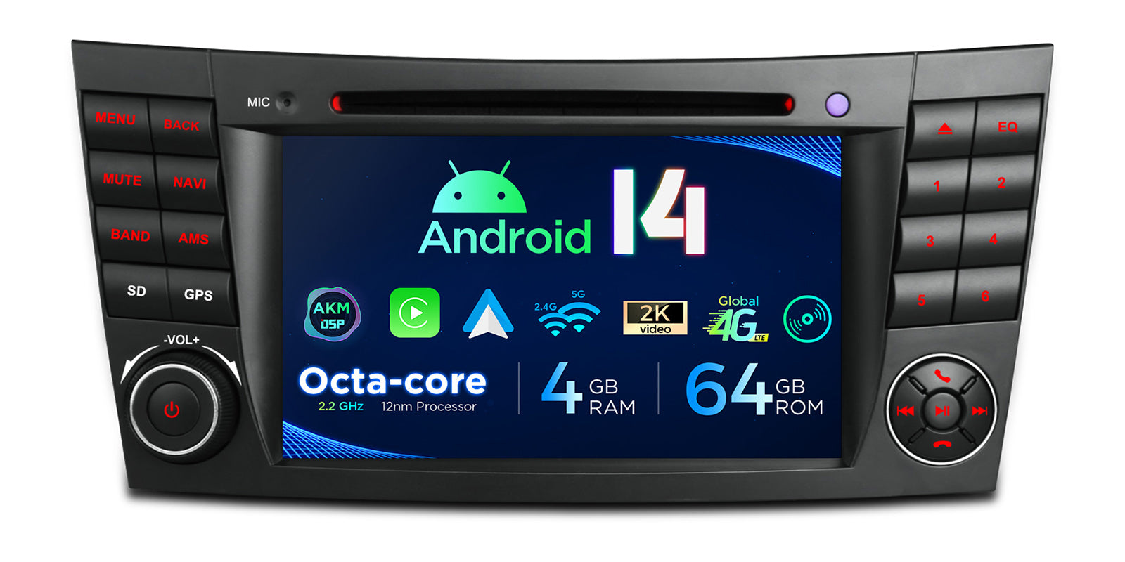XTRONS PX74M211GS Mercedes-Benz Various 7" Android Head Unit Car Stereo 4G LTE