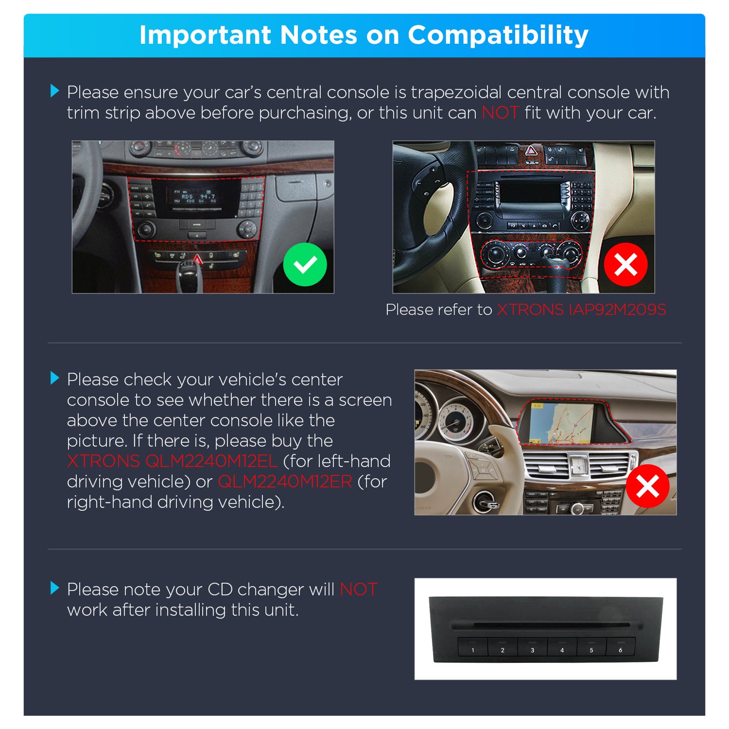 XTRONS PX74M211GS Mercedes 7in Android Head Unit 4G LTE Apple CarPlay