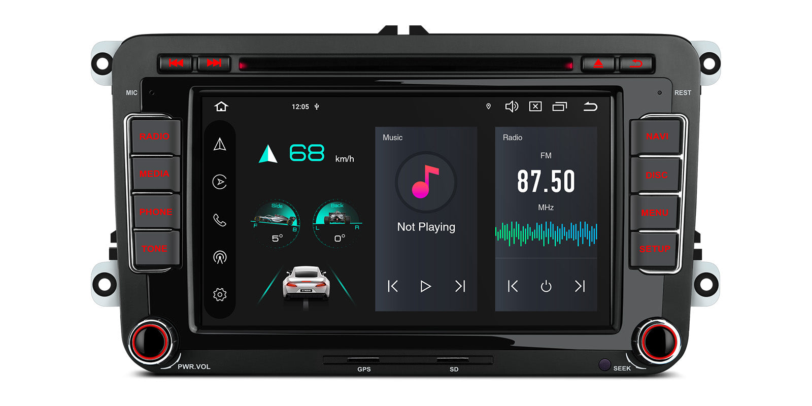 XTRONS PX74MTVGS 7-Inch Android Head Unit Wireless CarPlay 4G LTE VW Seat Skoda